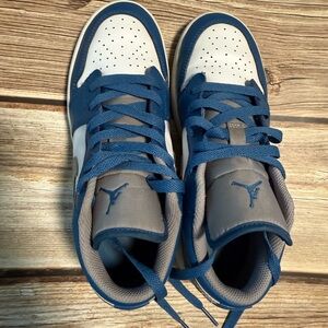 Nike Air Jordan 1 Low True Blue Cement Grey- Size 5Y